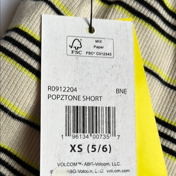 Volcom High Waist Yellow and Black Shorts - Picture 7 of 9